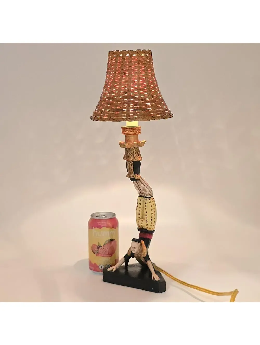 Vintage Asian Acrobat Candlestick Lamp